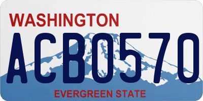 WA license plate ACB0570