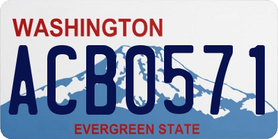 WA license plate ACB0571