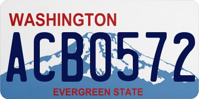 WA license plate ACB0572