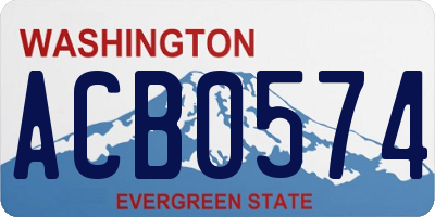 WA license plate ACB0574