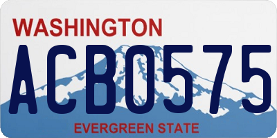 WA license plate ACB0575