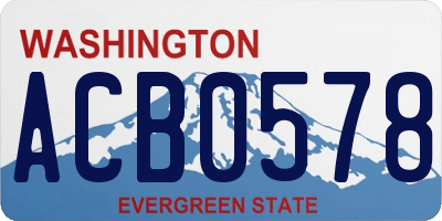 WA license plate ACB0578