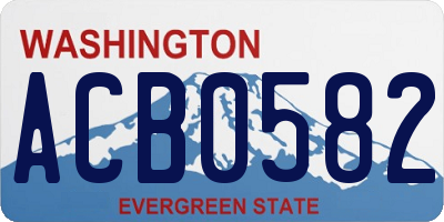 WA license plate ACB0582