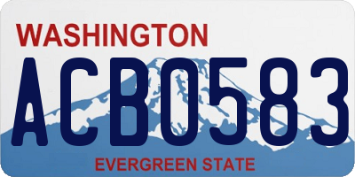 WA license plate ACB0583