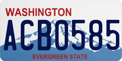 WA license plate ACB0585