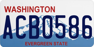 WA license plate ACB0586
