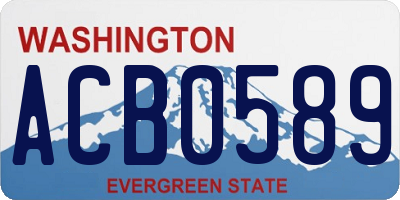 WA license plate ACB0589