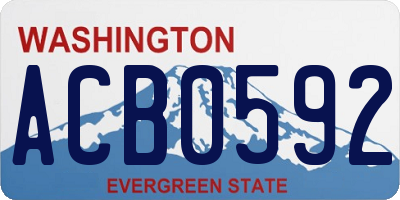 WA license plate ACB0592