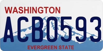 WA license plate ACB0593