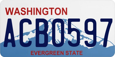 WA license plate ACB0597