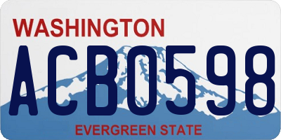 WA license plate ACB0598