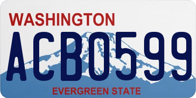WA license plate ACB0599