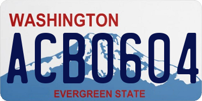 WA license plate ACB0604