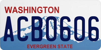 WA license plate ACB0606