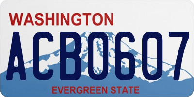 WA license plate ACB0607