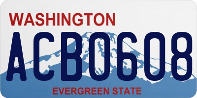 WA license plate ACB0608