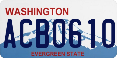 WA license plate ACB0610