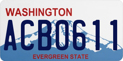 WA license plate ACB0611