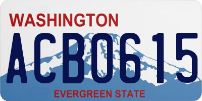 WA license plate ACB0615