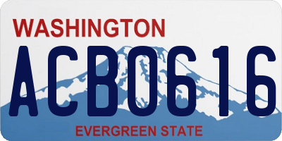 WA license plate ACB0616