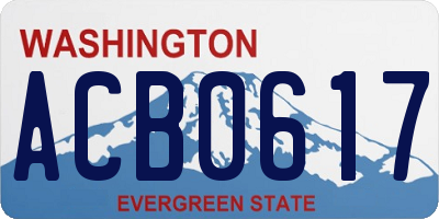 WA license plate ACB0617