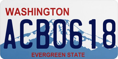 WA license plate ACB0618