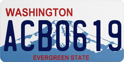 WA license plate ACB0619