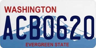 WA license plate ACB0620