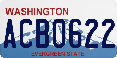 WA license plate ACB0622