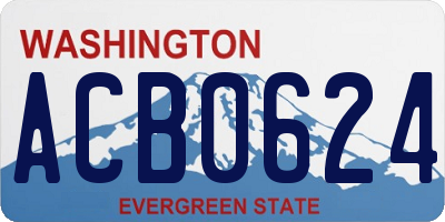 WA license plate ACB0624