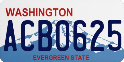 WA license plate ACB0625