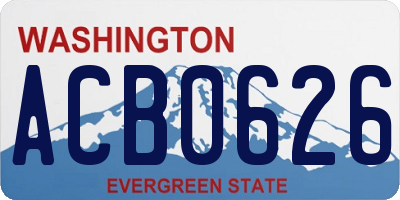WA license plate ACB0626