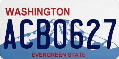 WA license plate ACB0627