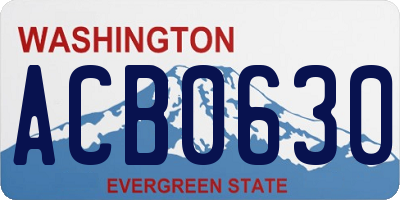 WA license plate ACB0630