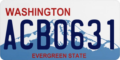 WA license plate ACB0631