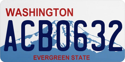 WA license plate ACB0632