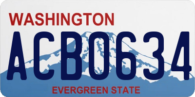 WA license plate ACB0634