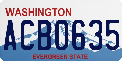 WA license plate ACB0635