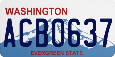 WA license plate ACB0637