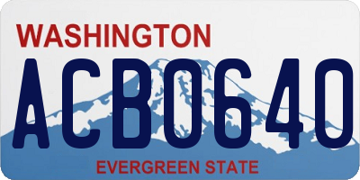 WA license plate ACB0640