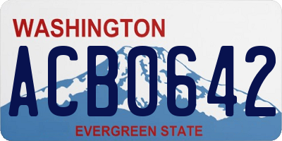 WA license plate ACB0642