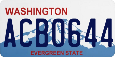 WA license plate ACB0644