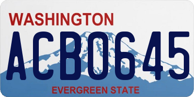 WA license plate ACB0645