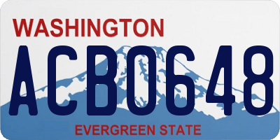 WA license plate ACB0648