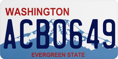 WA license plate ACB0649