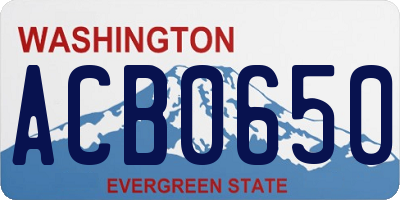 WA license plate ACB0650