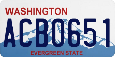WA license plate ACB0651