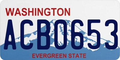 WA license plate ACB0653