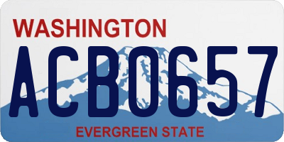 WA license plate ACB0657