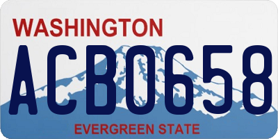 WA license plate ACB0658